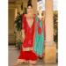 Picture of Chiffon Fire Brick Straight Cut Salwar Kameez