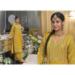 Picture of Chiffon Dark Golden Rod Readymade Salwar Kameez