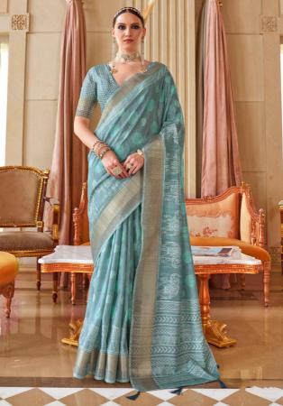 Picture of Magnificent Silk Cadet Blue Saree