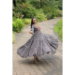 Picture of Pleasing Cotton Slate Grey Party Wear Gown