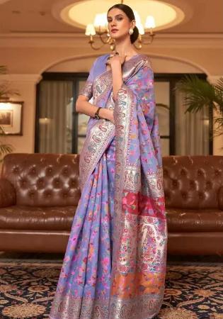 Picture of Pretty Silk Light Slate Grey Saree