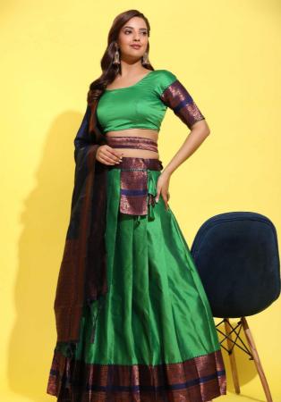 Picture of Beautiful Silk Sea Green Lehenga Choli