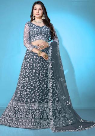 Picture of Classy Net Dark Slate Grey Lehenga Choli