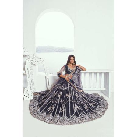 Picture of Excellent Net Dark Slate Grey Lehenga Choli