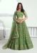 Picture of Superb Net Dark Olive Green Lehenga Choli