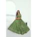 Picture of Superb Net Dark Olive Green Lehenga Choli