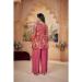 Picture of Ravishing Silk Fire Brick Straight Cut Salwar Kameez