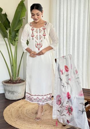 Picture of Wonderful Rayon Off White Readymade Salwar Kameez