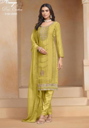 Picture of Chiffon & Organza Peru Straight Cut Salwar Kameez