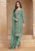 Picture of Chiffon & Organza Cadet Blue Straight Cut Salwar Kameez