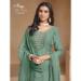 Picture of Chiffon & Organza Cadet Blue Straight Cut Salwar Kameez