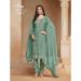 Picture of Chiffon & Organza Cadet Blue Straight Cut Salwar Kameez