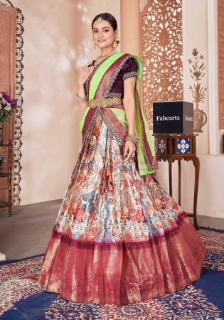 Picture of Alluring Silk Off White Lehenga Choli