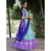 Picture of Well Formed Silk Medium Aqua Marine Lehenga Choli