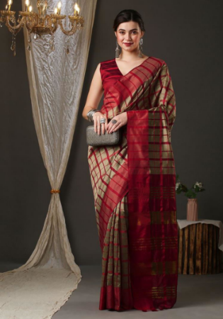 Picture of Exquisite Silk Rosy Brown Saree