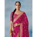 Picture of Classy Georgette & Silk Medium Violet Red Saree