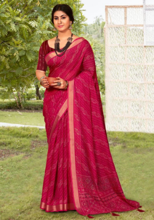 Picture of Beautiful Georgette & Silk Pink Saree