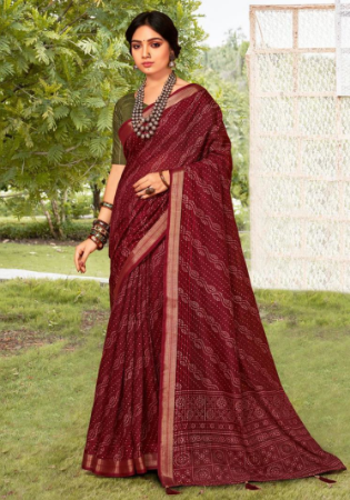 Picture of Bewitching Georgette & Silk Maroon Saree