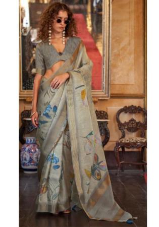 Picture of Beautiful Silk Dark Grey Saree