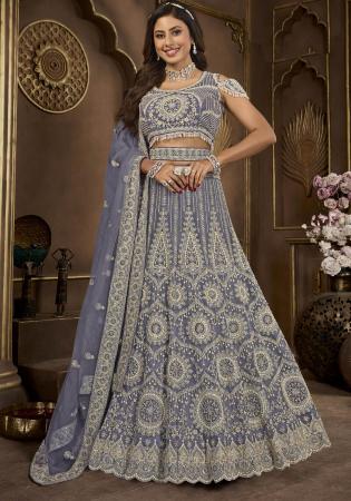 Picture of Resplendent Net Slate Grey Lehenga Choli