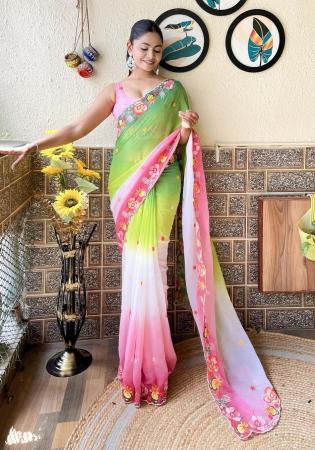 Picture of Ideal Georgette Golden Saree