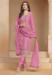 Picture of Chiffon & Organza Light Coral Straight Cut Salwar Kameez