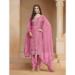 Picture of Chiffon & Organza Light Coral Straight Cut Salwar Kameez