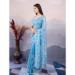 Picture of Delightful Net Cornflower Blue Saree