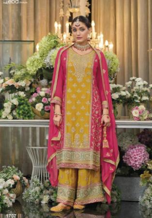 Picture of Chiffon Dark Golden Rod Readymade Salwar Kameez