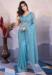 Picture of Magnificent Net Steel Blue Saree