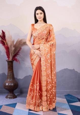 Picture of Shapely Silk Orange Saree