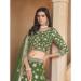 Picture of Well Formed Organza Dark Olive Green Lehenga Choli