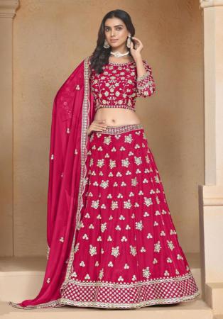 Picture of Enticing Organza Hot Pink Lehenga Choli