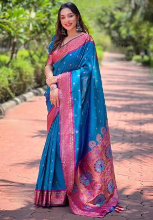 Picture of Beauteous Silk Steel Blue Saree