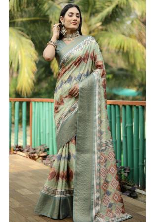 Picture of Nice Silk Silver Saree