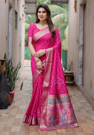 Picture of Fascinating Silk Hot Pink Saree