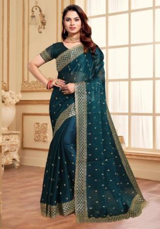 Picture of Graceful Silk Midnight Blue Saree