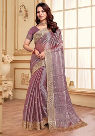 Picture of Alluring Silk Rosy Brown Saree