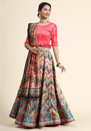 Picture of Fascinating Satin & Silk Powder Blue Lehenga Choli