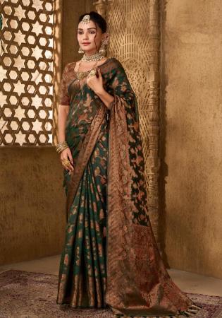 Picture of Charming Organza Saddle Brown Saree