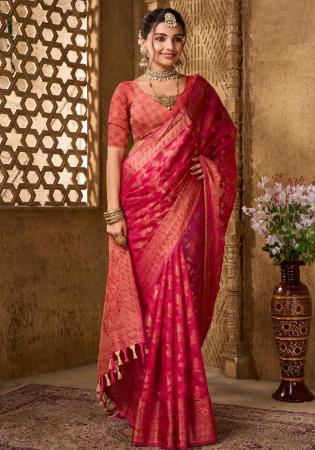 Picture of Radiant Organza Crimson Saree