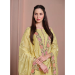 Picture of Chiffon Lemon Chiffon Straight Cut Salwar Kameez