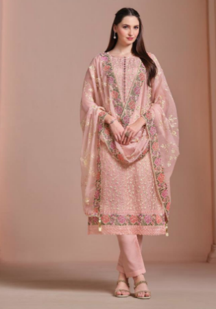 Picture of Chiffon Burly Wood Straight Cut Salwar Kameez