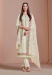 Picture of Appealing Chiffon Off White Straight Cut Salwar Kameez