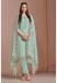 Picture of Chiffon Dark Sea Green Straight Cut Salwar Kameez