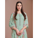 Picture of Chiffon Dark Sea Green Straight Cut Salwar Kameez