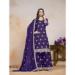 Picture of Chiffon Midnight Blue Straight Cut Salwar Kameez