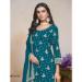 Picture of Beautiful Chiffon Teal Straight Cut Salwar Kameez