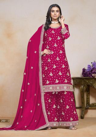 Picture of Amazing Chiffon Crimson Straight Cut Salwar Kameez