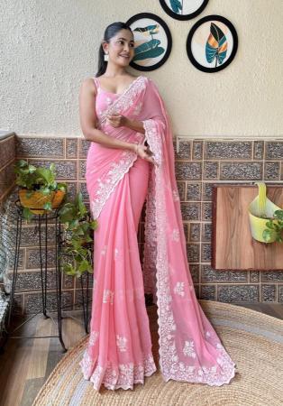 Picture of Delightful Silk Light Coral Saree